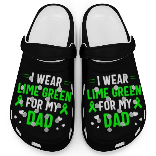 I Wear Lime Green For My Dad Lymphoma Awareness Clogs