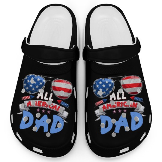 All American Dad US Patriots Fathers America Party Clogs