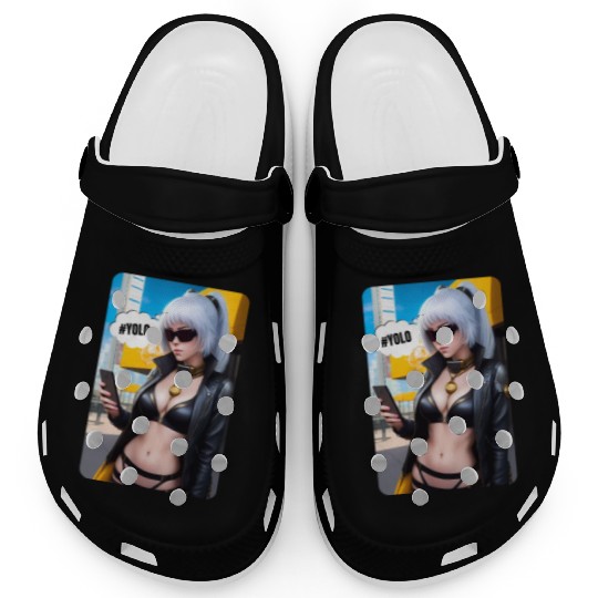 Cyberpunk Waifu Influencer Design 2 Clogs