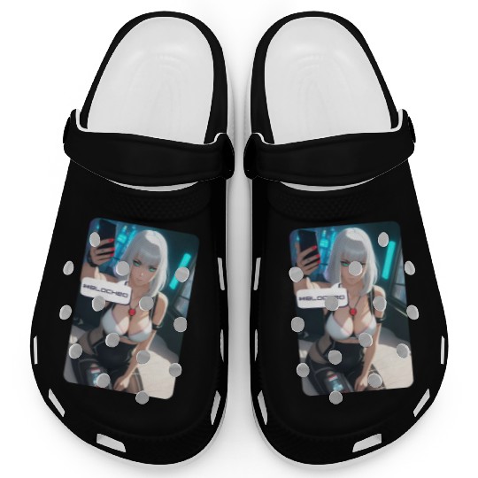 Cyberpunk Waifu Influencer Design 1 Clogs