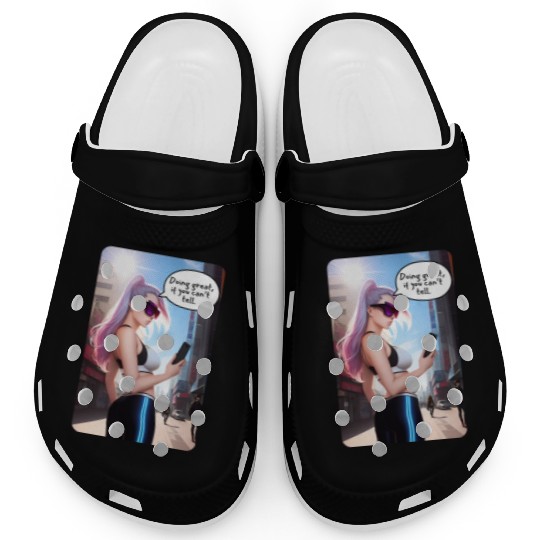 Cyberpunk Waifu Influencer Design 7 Clogs
