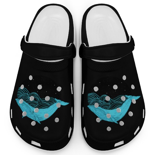 Humpback Whale Midnight Space Whale Clogs