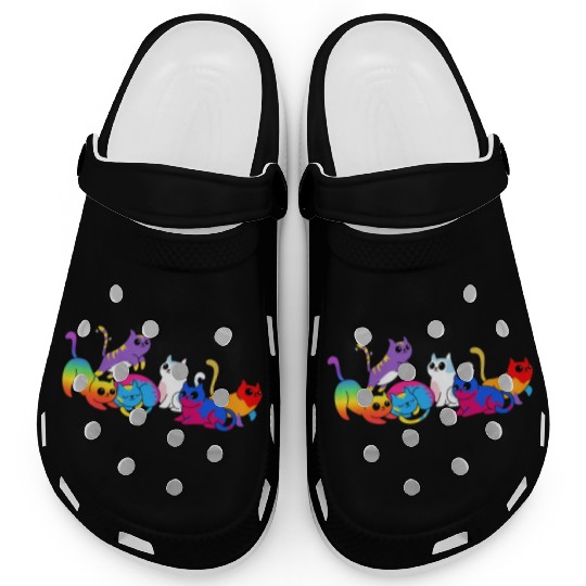 Pride Kittens LGBTQIA+ Cats Colorful Cat Clogs
