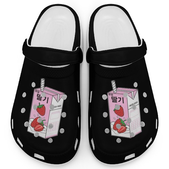 K Pop Strawberry Milk Drink Korea Kpop Korean Clogs