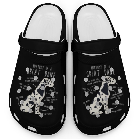 Harlequin Great Dane Dog Anatomy Clogs