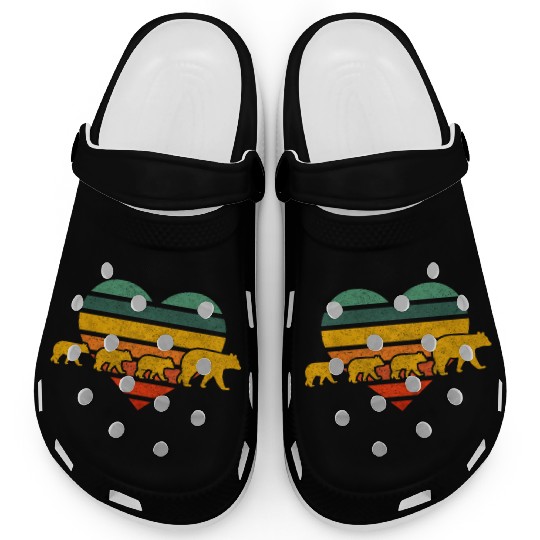 Mama Bear Three Cubs Heart Mothers Day Clogs