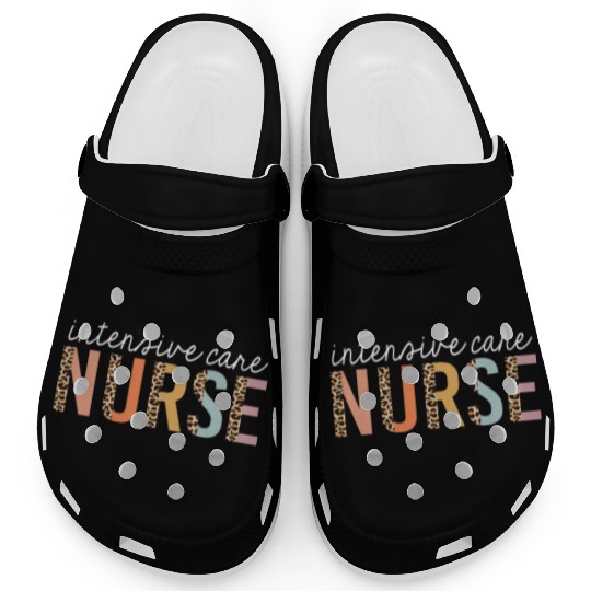 Intensive Care Nurse Leopard Print Icu Nursing Clogs