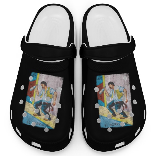 Loteria El Borracho Colorful Tarot Card Clogs