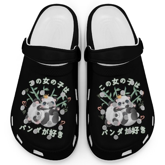 Panda Love Mom Panda Bear Clogs