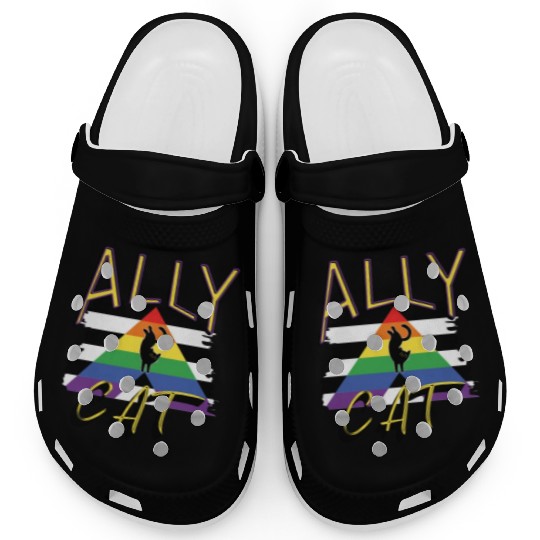 LGBTQ Ally Cat Gay Pride Rainbow Ally Cat Lovers Clogs