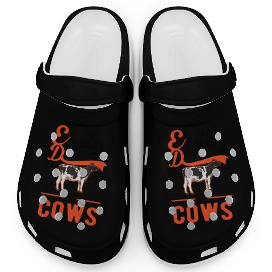 Easily Distracted By Cows Cow Cattle Breeder Clogs