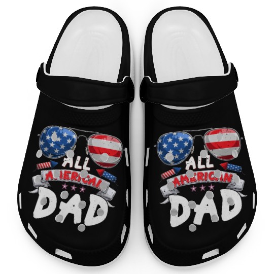 All American Dad US Patriots Fathers America Party Clogs