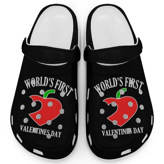 Funny Worlds First Valentines Day 80s nostalgia Clogs
