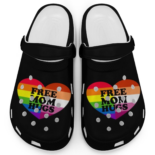Free Mom Hugs Gay Pride Lesbian Flag LGBTQ Clogs