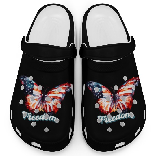 Freedom Butterfly: Celebrating 4th of July Clogs