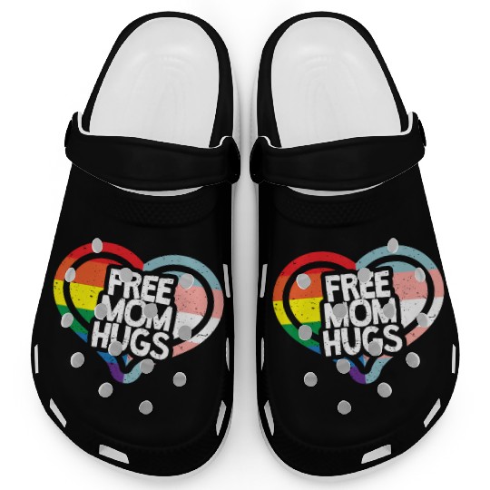 Free Mom Hugs Rainbow Pride Clogs