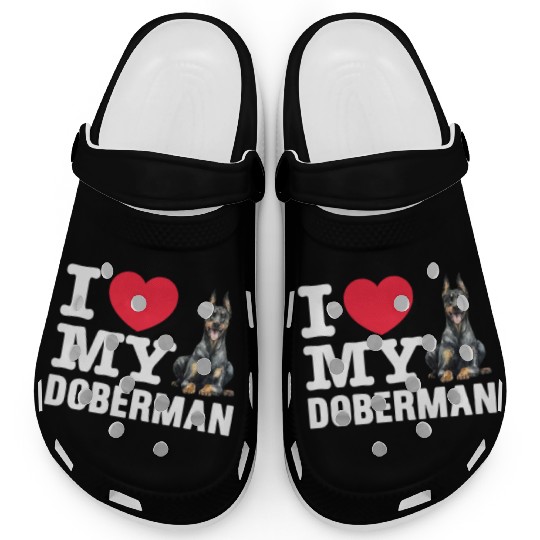 I Love My Doberman Clogs