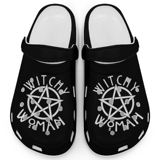 WITCHY WOMAN WITH STAR AND CIRCLE green Clogs