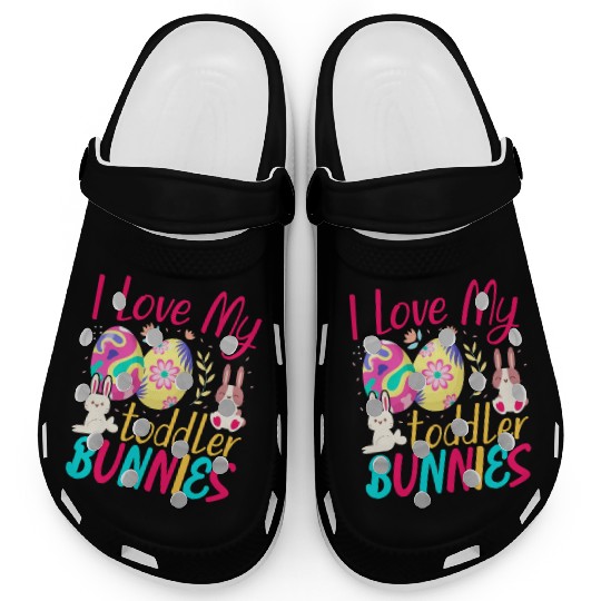 I Love My Toddler Bunnies Teacher Easter Design Clogs