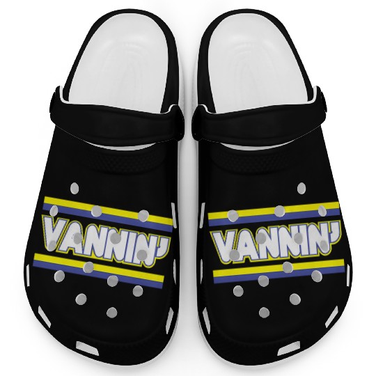 Vannin Stripes Vanning Purple Yellow Gold Van Clogs