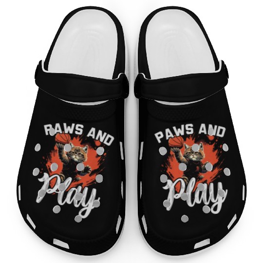 Basketball Cat Basketball Player I Love Basketball Clogs