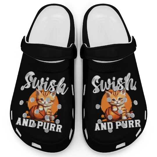 Basketball Cat Basketball Player I Love Basketball Clogs