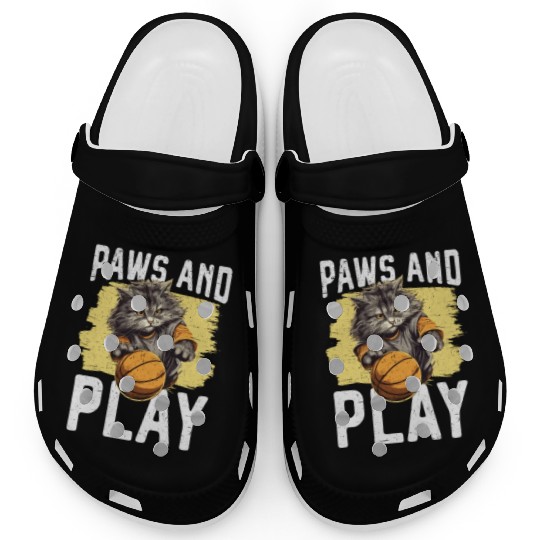 Basketball Cat Basketball Player I Love Basketball Clogs