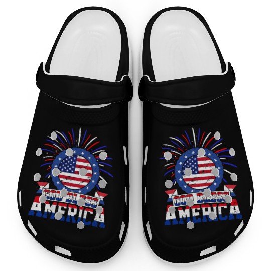God Bless America Independence Day USA Patriot Clogs