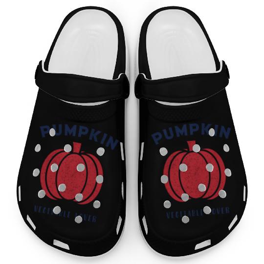 Pumpkin Vegetable Lover funny Clogs