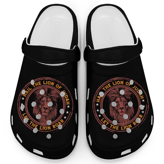 Hail the lion of Judah let the lion roar bible Clogs