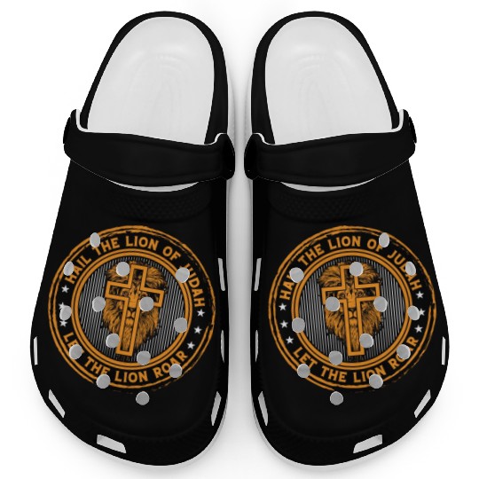 Hail the lion of Judah let the lion roar cross Clogs