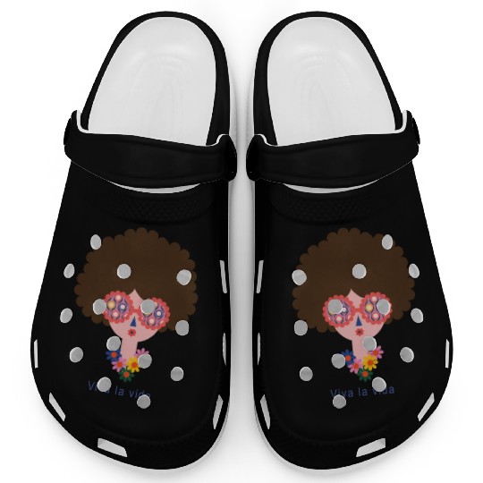 Cute Frida Kahlo In Colorful Summer Vacation Clogs