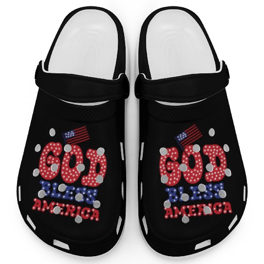 PATRIOTIC DAY GOD BLESS AMERICA Clogs