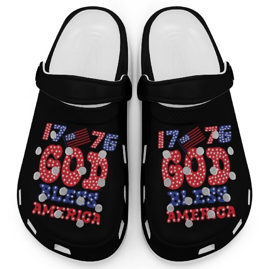 1776 GOD BLESS AMERICA FOR FREEDOM Clogs