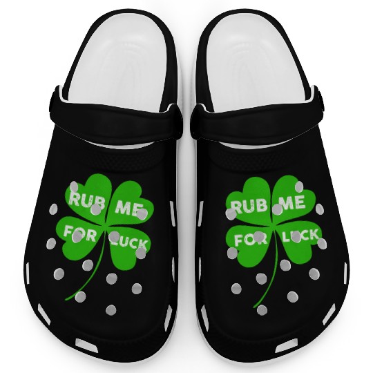 Saint Patrick Rub Me For Luck aesthetic retro Clogs