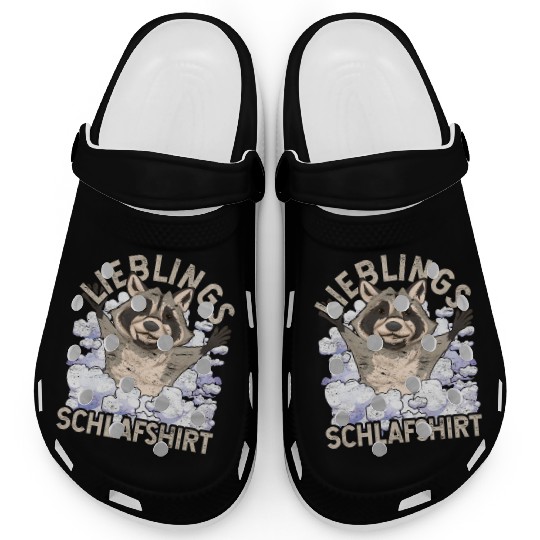 Night owl raccoon gift favorite sleep Clogs