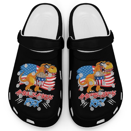 Amerisaurus Rex America Party Independence Day Clogs