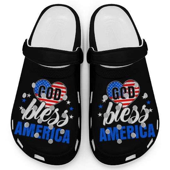 God Bless America Independence Day Party USA Clogs