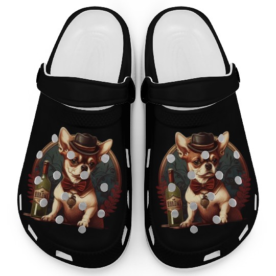 Chihuahua - France French Wine Cute Dog Souvenir Clogs