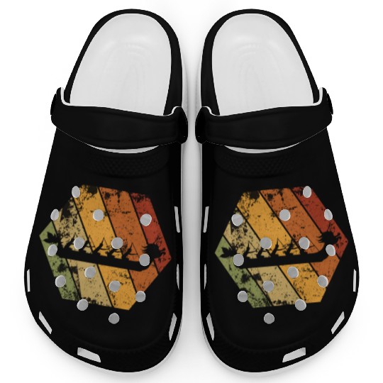 Dragon Boat Racing Retro Vintage Hexagon Logo Clogs