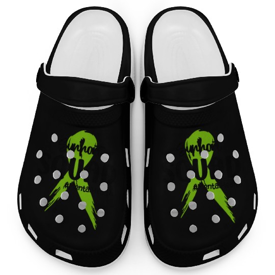 Support Squad Mental Health Awareness Lime Green Clogs