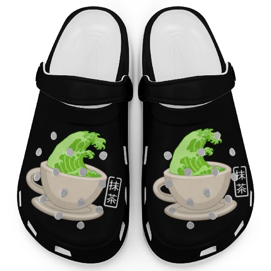 Matcha Latte Great Green Tea Wave Clogs