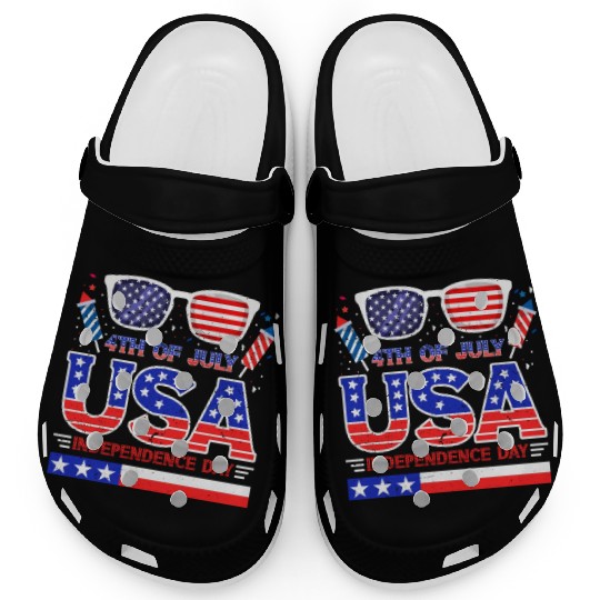 4th July USA Independence Day All American Pride Clogs