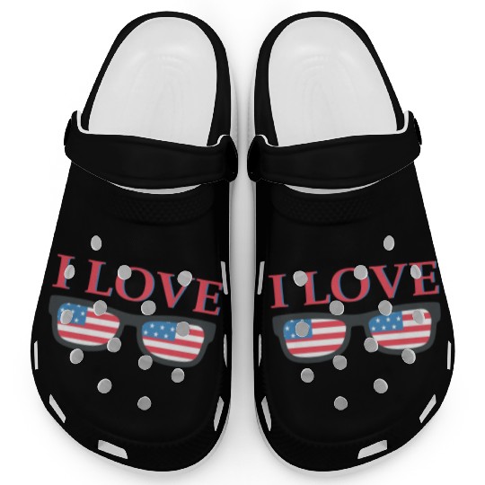 I Love America Clogs