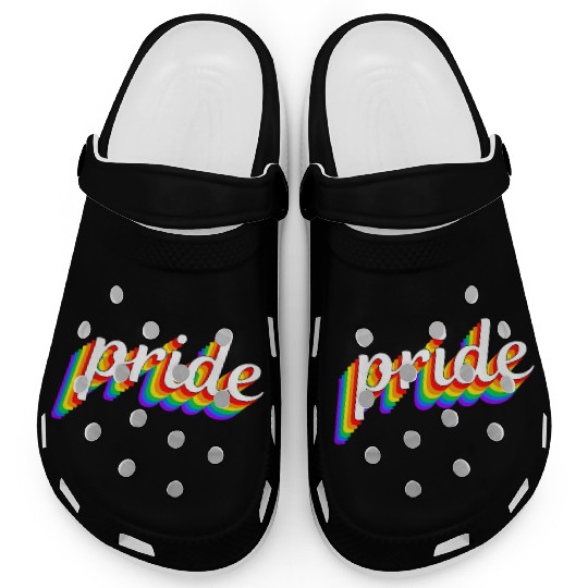 Happy Pride Rainbow Multi Color Gay Lesbian Lgbtq Clogs