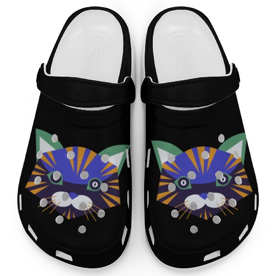 Colorful Cat Face Clogs