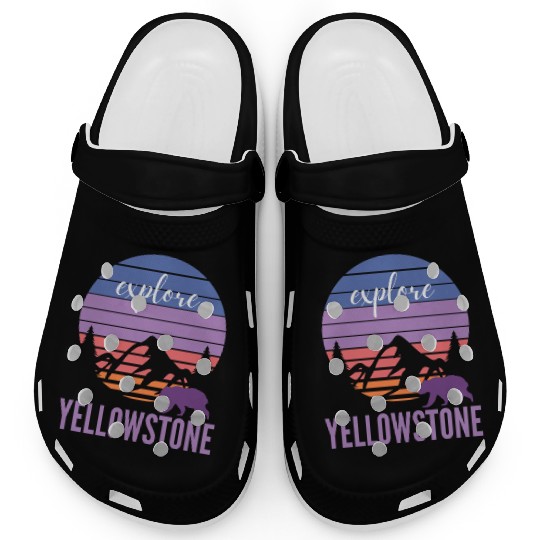 Cute Pink and Purple YStone Mountain Sunset Clogs