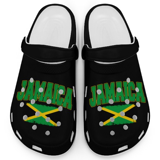 Jamaica Flag National Country Caribbean Vacation Clogs