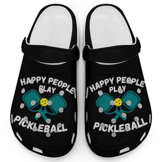 Happy People Play Pickleball For Pickleball Lovers Clogs