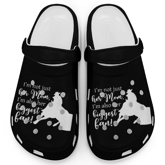 Mom Barrel Racing Horse Riding Racer Back Print Clogs